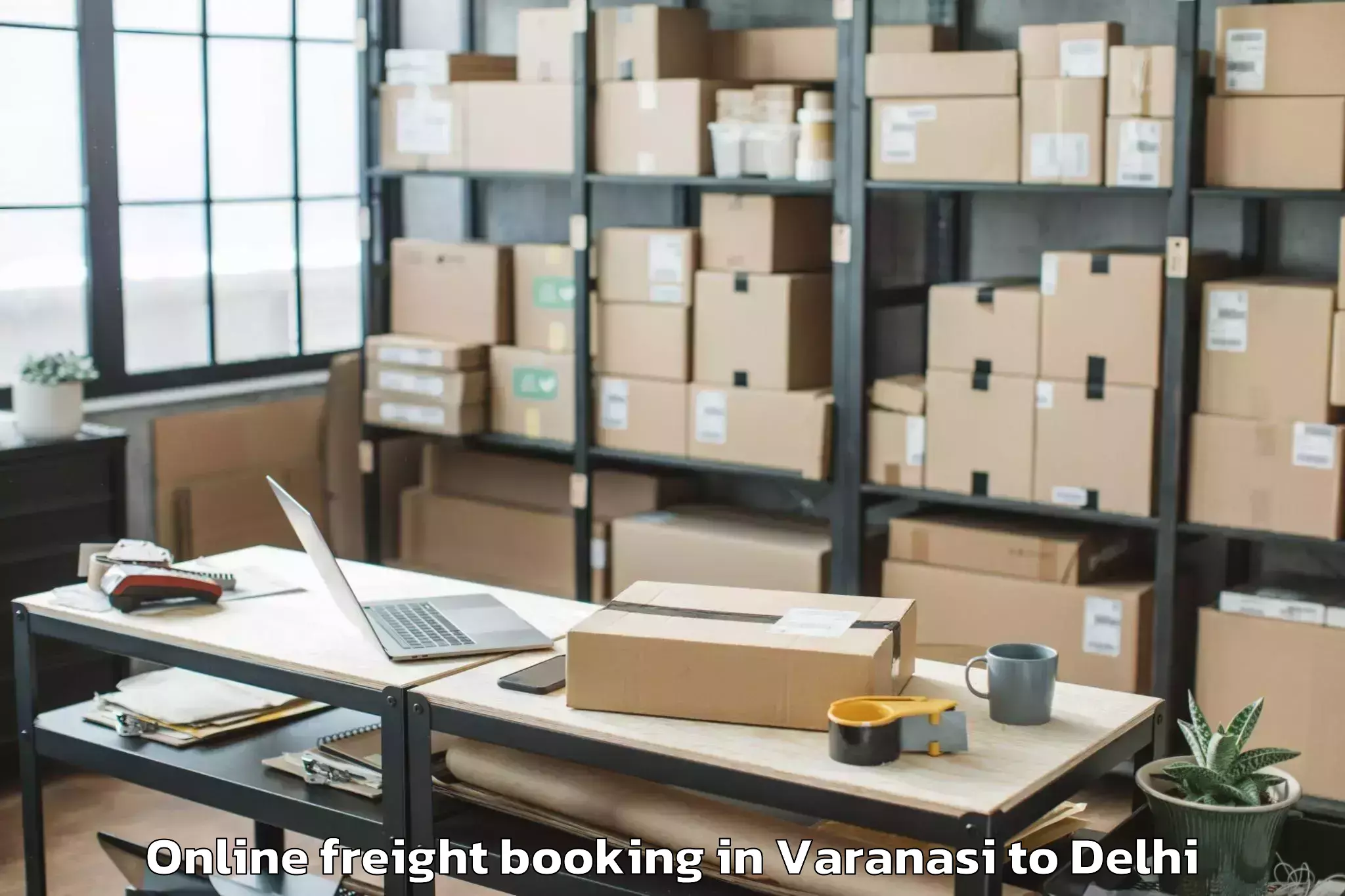 Leading Varanasi to Sansad Marg Online Freight Booking Provider